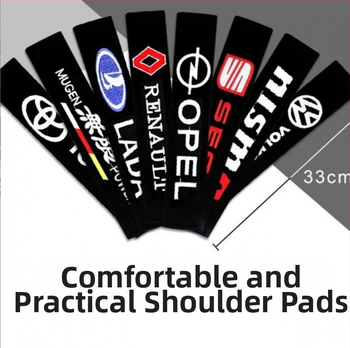 Perne pentru centură de siguranță auto – design extins pentru interior, foarte moi și groase, 100% bumbac; greutate 50 g; imprimare logo disponibil; personalizabil