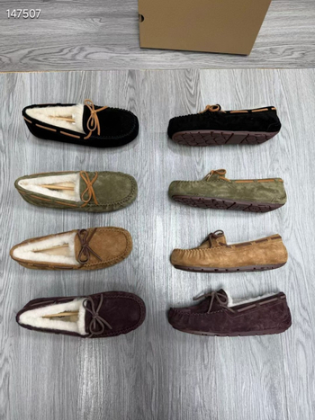 Pantofi dama din piele nubuk, căptușeală cu lână de oaie, talpă din TPR, slip-on, înălțime talpă 0–1 cm