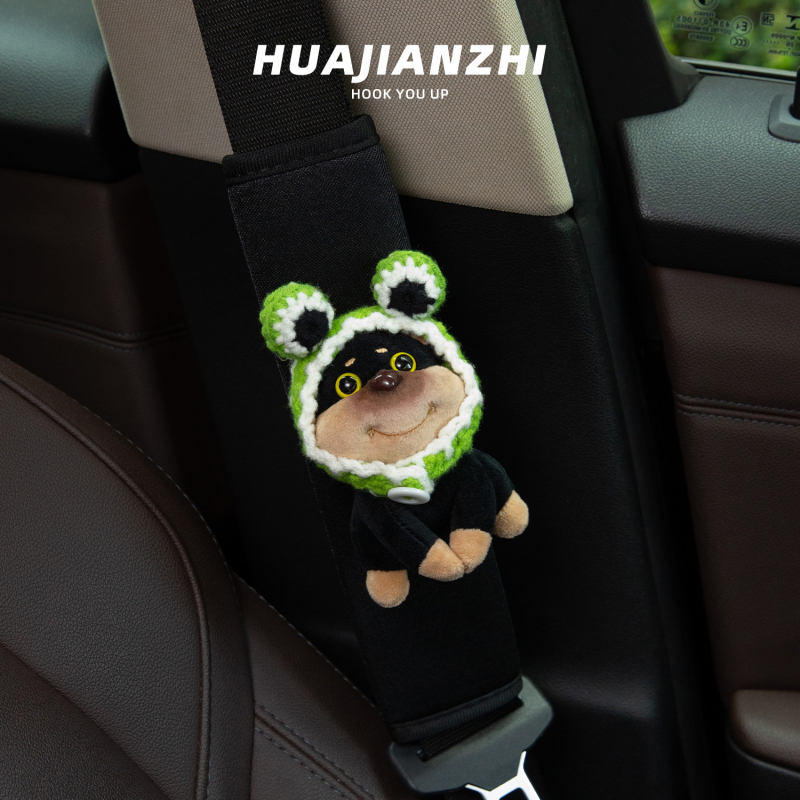 Pernă plușată pentru centura de siguranță auto, design Cartoon, 50 g, protecție pentru gât, accesoriu interior auto pentru copii