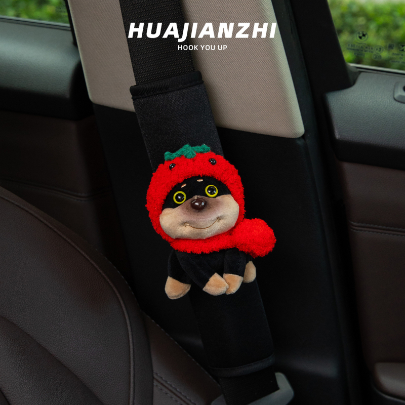 Pernă plușată pentru centura de siguranță auto, design Cartoon, 50 g, protecție pentru gât, accesoriu interior auto pentru copii