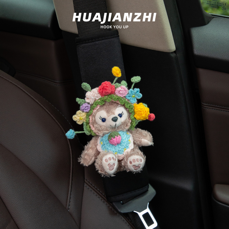 Pernă plușată pentru centura de siguranță auto, design Cartoon, 50 g, protecție pentru gât, accesoriu interior auto pentru copii