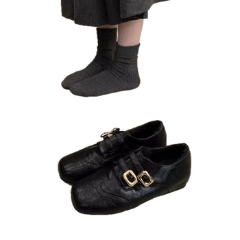 Ženski velur loaferi s flis podstavom, okrugli vrh, niski pet 1–3 cm, gumena potplat — Zima