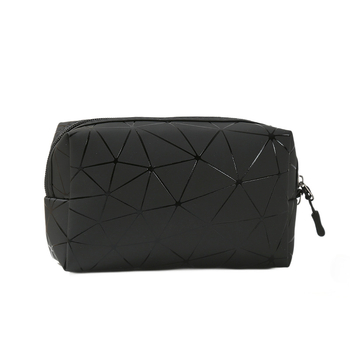 PU kožna kozmetička torbica s geometrijskim uzorkom, vodootporna, unisex, podstava: poliester (Materijal: PU koža; Uzorak: Geometrijski; Podstava: Poliester; Funkcija: Vodootpornost; Spol: Unisex)