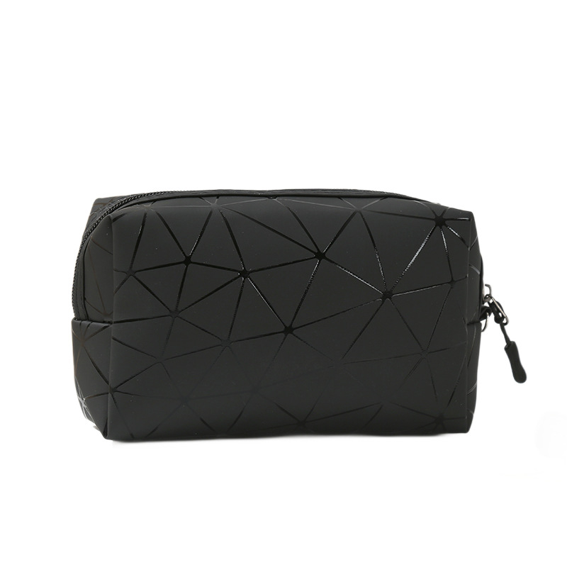 PU kožna kozmetička torbica s geometrijskim uzorkom, vodootporna, unisex, podstava: poliester (Materijal: PU koža; Uzorak: Geometrijski; Podstava: Poliester; Funkcija: Vodootpornost; Spol: Unisex)