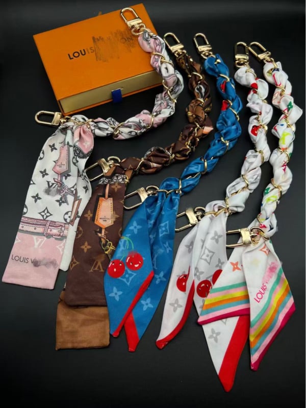 Donkey Brand Lanac za torbu – Vintage cvjetni uzorak, Pleteni svileni šal kaiš, Cinkova legura, Proljeće 2025, Prozračan i proširiv