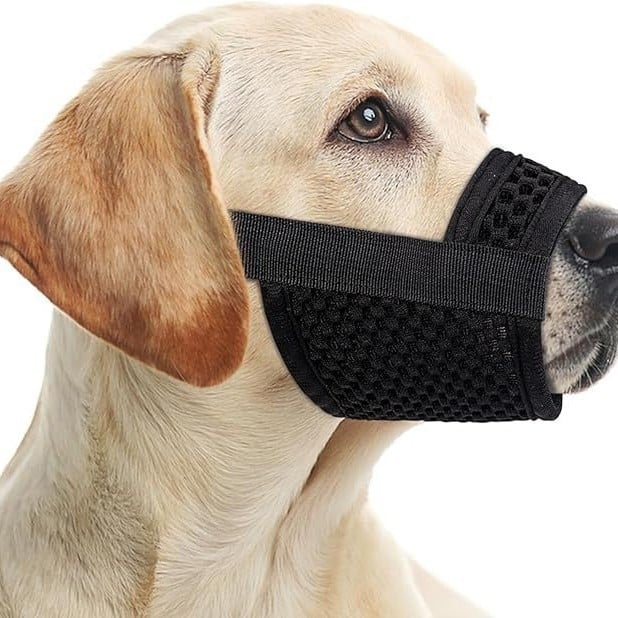 Muzzel pentru câini cu plasă reglabilă – Material poliester, model g0012, previne mușcăturile și lătratul
