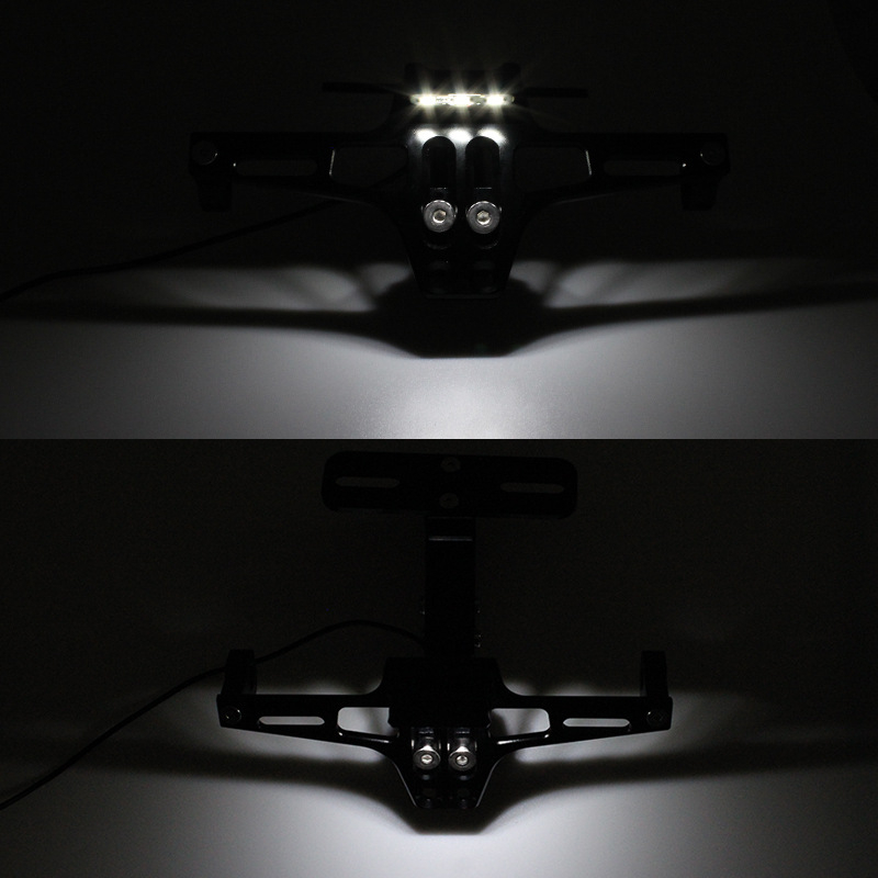 Okvir registarske pločice motocikla sa svjetlom — model CPJ, aluminijska legura, pogodan za motocikl i modifikaciju.