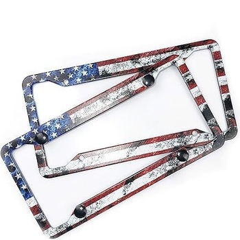 Рамка за регистрационен номер от неръждаема стомана с дизайн по снимка, общ модел, съвместима с общи автомобили, 2024052805