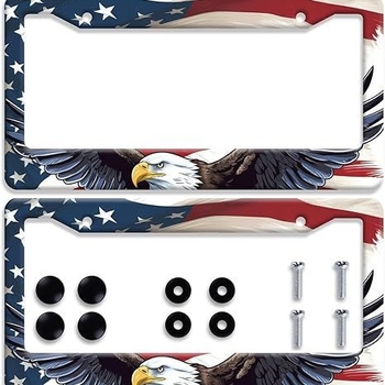 Рамка за регистрационен номер от неръждаема стомана с дизайн по снимка, общ модел, съвместима с общи автомобили, 2024052805