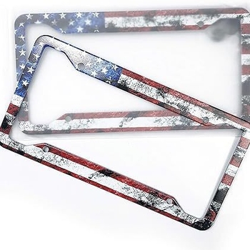 Рамка за регистрационен номер от неръждаема стомана с дизайн по снимка, общ модел, съвместима с общи автомобили, 2024052805