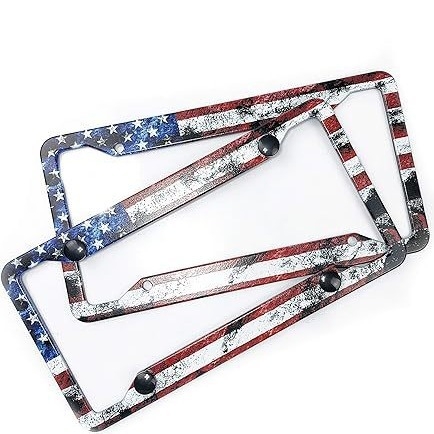 Рамка за регистрационен номер от неръждаема стомана с дизайн по снимка, общ модел, съвместима с общи автомобили, 2024052805