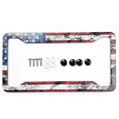 Рамка за регистрационен номер от неръждаема стомана с дизайн по снимка, общ модел, съвместима с общи автомобили, 2024052805