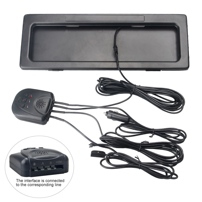 Elektromos járművek rendszámtáblája keret, elő- és hátsó kettős táblával, vasból készült gördíthető védőfedéllel — univerzális illeszkedés