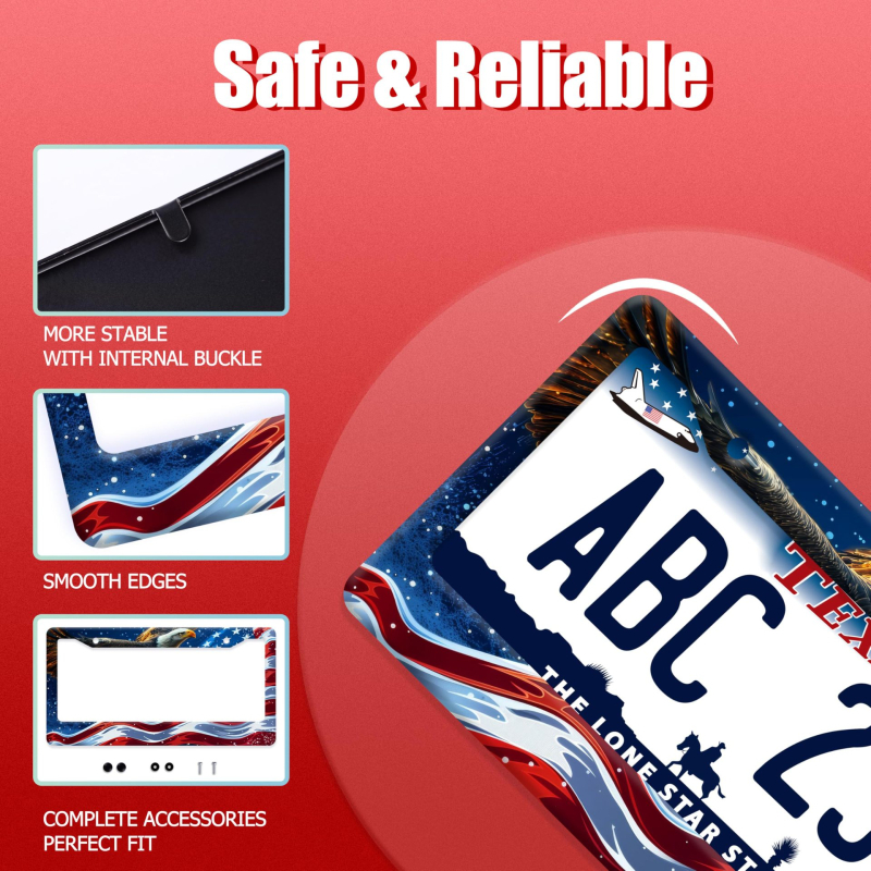 Рамка за регистрационен номер от алуминиева сплав, модел 1, част 1, съвместима с всички модели