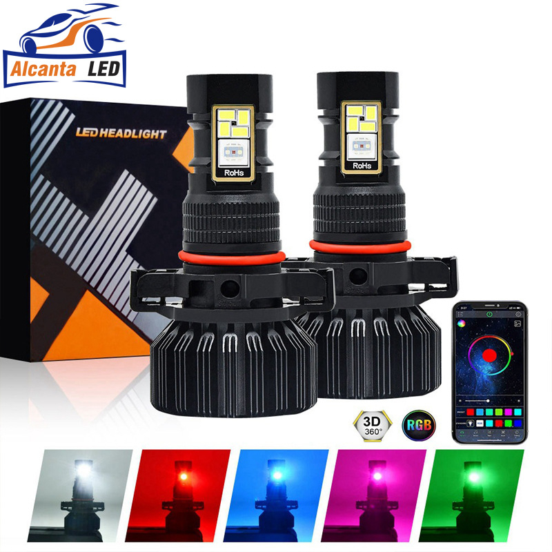LED RGB svjetlo za maglu za automobil, 360°, 60W, 9-36V, 5000-6000 lm, 6000K, kompatibilno s 9005/9006/H8/H9/H11/H13