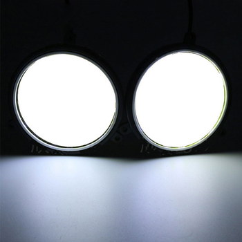 LED предна противотуманна светлина с Angel Eye – кръгла COB лампа, 12V, 90 мм, 305 lm, 9000K, IP65
