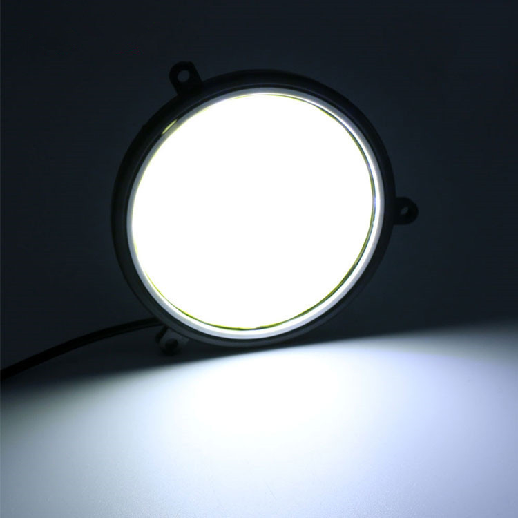 LED предна противотуманна светлина с Angel Eye – кръгла COB лампа, 12V, 90 мм, 305 lm, 9000K, IP65