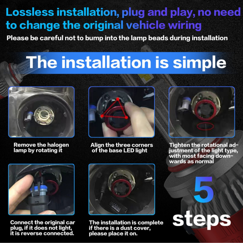 TXVSO8 LED светлини за мъгла за автомобили, 200W, 20000LM, 3-36V, съвместими с H11/H7/H1/H4