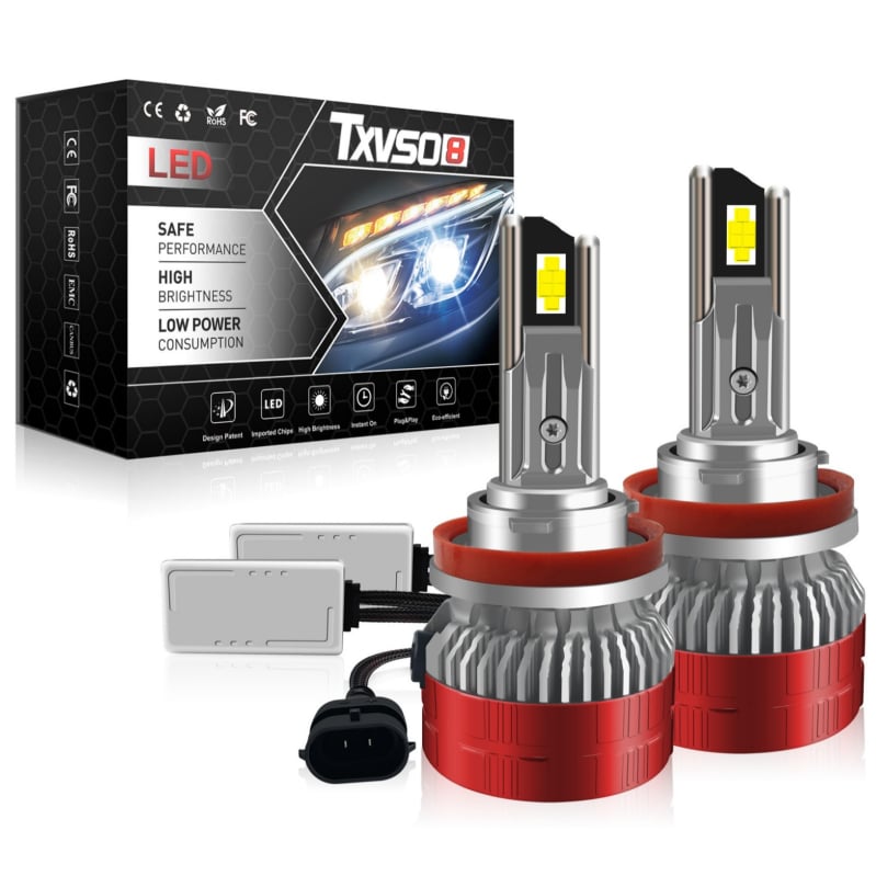 TXVSO8 LED светлини за мъгла за автомобили, 200W, 20000LM, 3-36V, съвместими с H11/H7/H1/H4