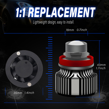 Dingyi LED противотуманни фарове за автомобили – 20W, 9-30V, LED 3570, модели 9005/9006/H7/H11