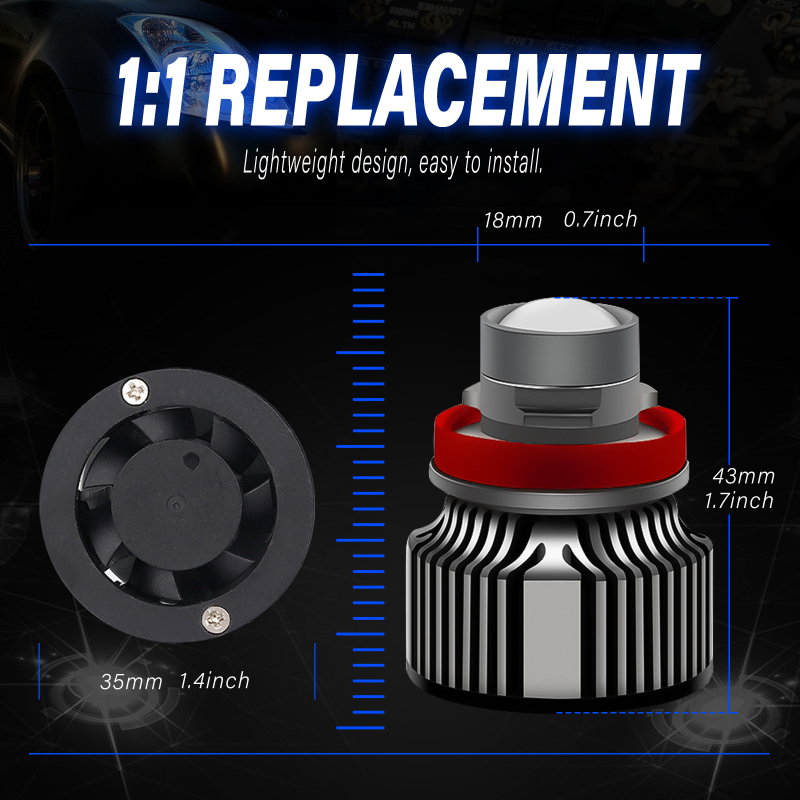 Dingyi LED противотуманни фарове за автомобили – 20W, 9-30V, LED 3570, модели 9005/9006/H7/H11