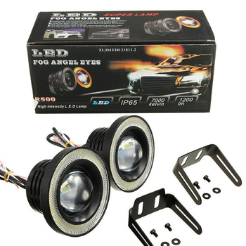 Lampă de ceață LED față cu lentilă, Angel Eye, COB DRL, design fish-eye – 5W, 12V, sursă COB, durată de viață 50.000 de ore, compatibilitate universală