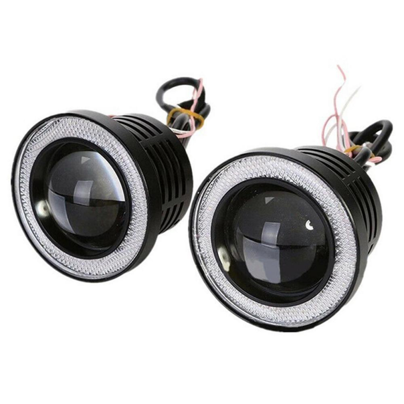 Lampă de ceață LED față cu lentilă, Angel Eye, COB DRL, design fish-eye – 5W, 12V, sursă COB, durată de viață 50.000 de ore, compatibilitate universală