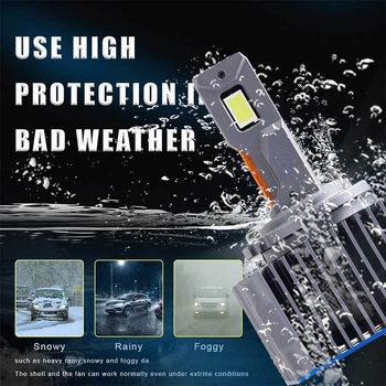 H7 LED крушка за предната светлина, 85W, 12V, живот 30000 ч, корпус от авиационен алуминий и мед, съвместима с D1S-D5S