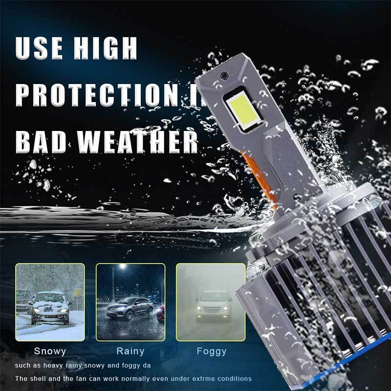 H7 LED крушка за предната светлина, 85W, 12V, живот 30000 ч, корпус от авиационен алуминий и мед, съвместима с D1S-D5S