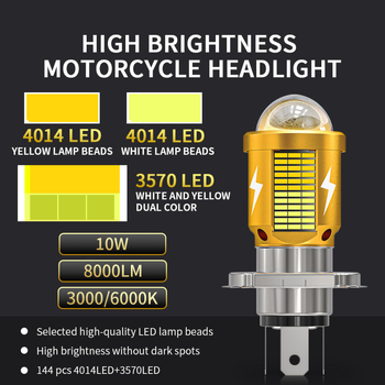 Φανάρι μοτοσικλέτας H4 με τριζύγκιο στήριγμα και H6, ενσωματωμένος προβολέας, IP67, 9-80V, 3000 lm, 30W, 50 000 h