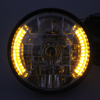 Фар за мотоциклет с ABS корпус и PC леща, 35W, 12V, универсална съвместимост