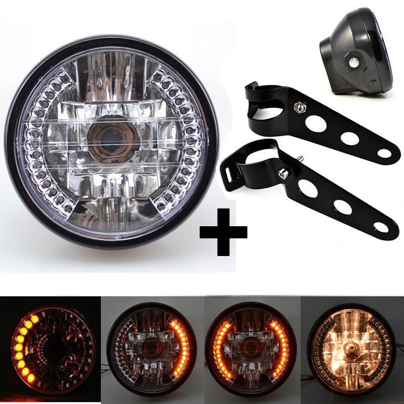 Фар за мотоциклет с ABS корпус и PC леща, 35W, 12V, универсална съвместимост