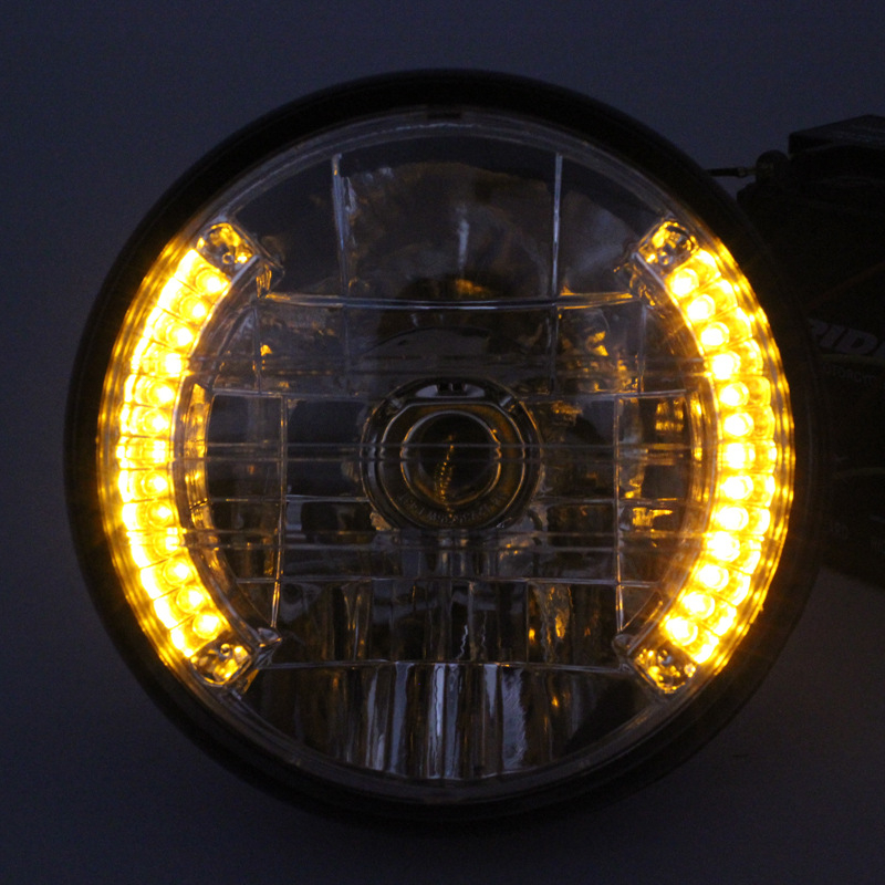 Фар за мотоциклет с ABS корпус и PC леща, 35W, 12V, универсална съвместимост