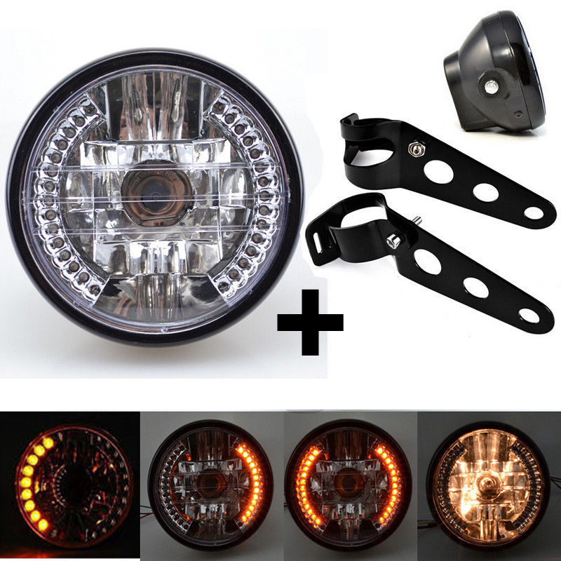 Фар за мотоциклет с ABS корпус и PC леща, 35W, 12V, универсална съвместимост