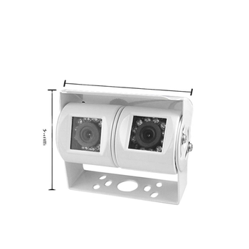 Dvostruka kamera za vožnju unatrag za vozila, podesiv kut 90–120°, 12V, rezolucija 2MP/1.3MP, CVBS/AHD, aluminijsko kućište, HD noćni vid, universalno za RV-ove, kamione i autobuse