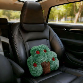 Autónyakpárna almás plüss dizájnal, nyaki és ágyéki támasz, rajzfilm-stílus, univerzális illeszkedés (Anyag: mesterséges plüss; Töltet: selyemfonal; Szezon: minden évszak; Stílus: rajzfilm)