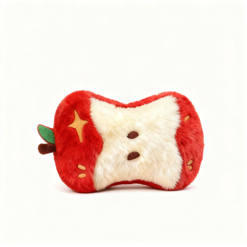 Autónyakpárna almás plüss dizájnal, nyaki és ágyéki támasz, rajzfilm-stílus, univerzális illeszkedés (Anyag: mesterséges plüss; Töltet: selyemfonal; Szezon: minden évszak; Stílus: rajzfilm)