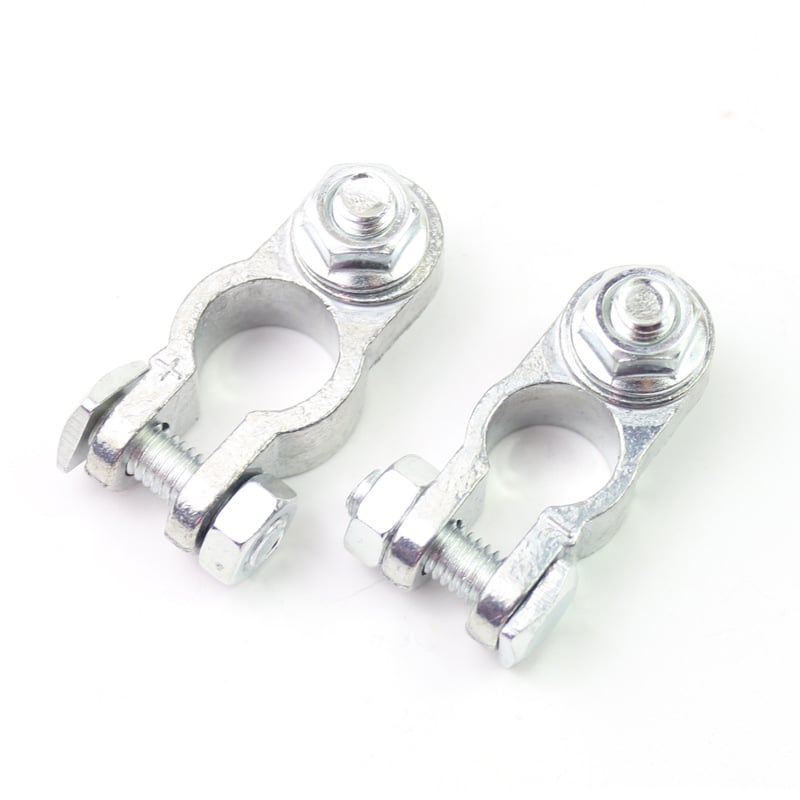 Klema za bateriju od cinka legure, vertikalni stup, 11/12 mm, jedno uho, pozitivan i negativan pol, 36A