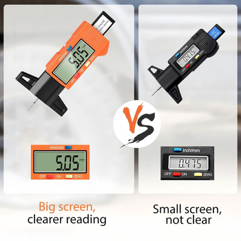 Digitális abroncsprofil mélységmérő 0-25 mm, ABS, Quick eagle, testreszabható magáncímkével