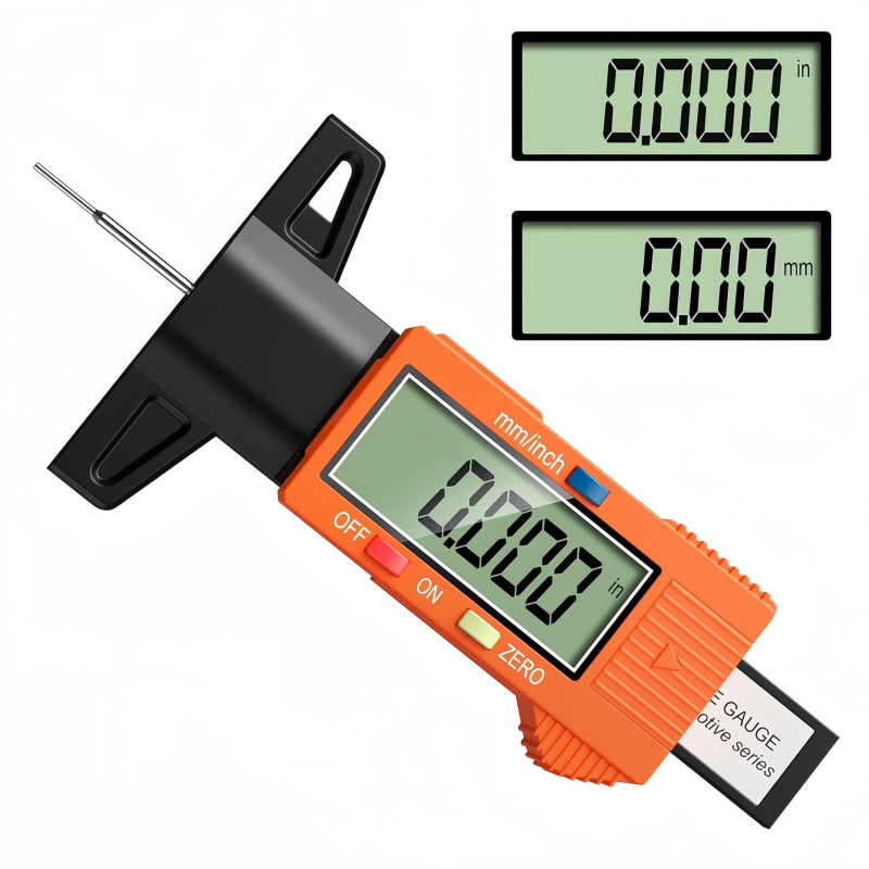 Digitális abroncsprofil mélységmérő 0-25 mm, ABS, Quick eagle, testreszabható magáncímkével