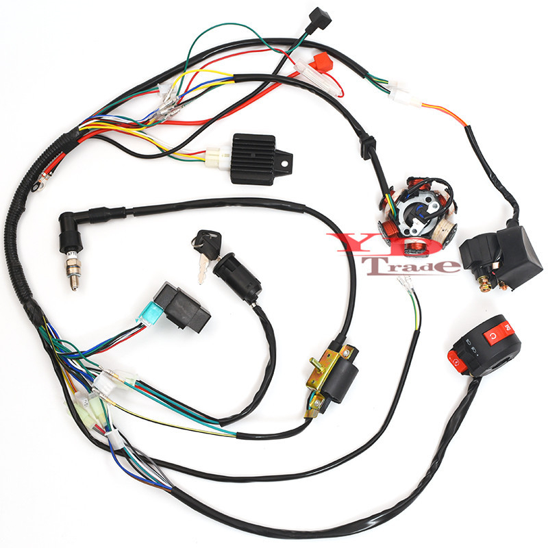 ATV bezceļu kvadracikls 110–125cc, pilns vadu komplekts, aizdedzes spole, augstsprieguma komplekts, universāla pielietojuma