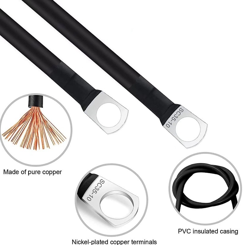 Καλώδιο μπαταρίας 2 AWG για inverter με τερματικά, για διαδοχική σύνδεση μπαταριών