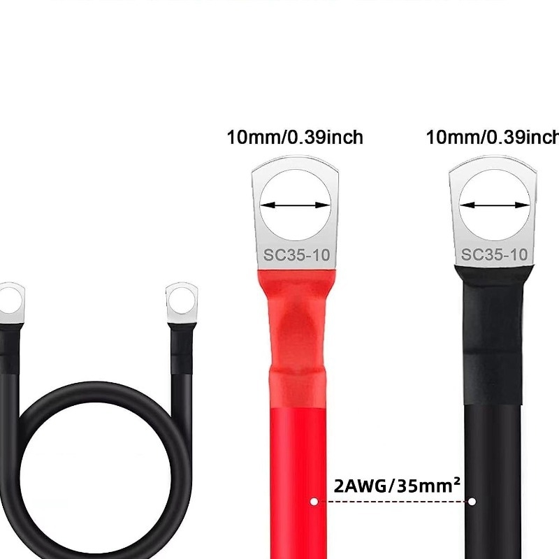 Καλώδιο μπαταρίας 2 AWG για inverter με τερματικά, για διαδοχική σύνδεση μπαταριών