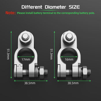 Συνδετήρες μπαταρίας από χαλτό με επικάλυψη κασσίτερου, ανθεκτικοί στη διάβρωση, υψηλή αγωγιμότητα, μοντέλο D-007, για αυτοκίνητα, θαλάσσιες εφαρμογές και φωτοβολταϊκά συστήματα