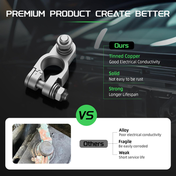 Συνδετήρες μπαταρίας από χαλτό με επικάλυψη κασσίτερου, ανθεκτικοί στη διάβρωση, υψηλή αγωγιμότητα, μοντέλο D-007, για αυτοκίνητα, θαλάσσιες εφαρμογές και φωτοβολταϊκά συστήματα