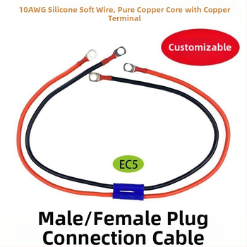 EC5 terminālais kabelis ar vīriešu un sieviešu spraudņiem, tīrs vara silikona vadā, garums pēc pasūtījuma, piemērots enerģijas uzglabāšanas baterijām / litiju baterijām
