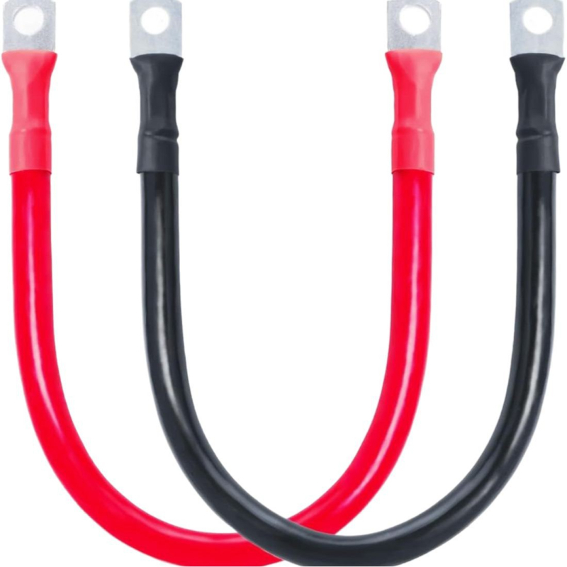 Kabel za bateriju 2 AWG s priključkom za ušicu, cinkirana bakrena žica, otporan na visoke temperature, duljina 12 inča