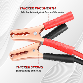 Auto akumulatora uzlādes kabelis ar vara vadītāju, pastiprināta konstrukcija, piemērots automobiļiem, bezceļu transportlīdzekļiem un SUV, ārkārtas uzsākšanai