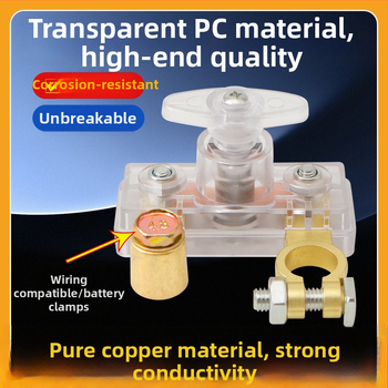 Automašīnas baterijas izslēgšanas slēdzis ar vara/sakausējuma konstrukciju, mazais galvenais slēdzis, universāla transportlīdzekļu izmantošana, pielāgojams
