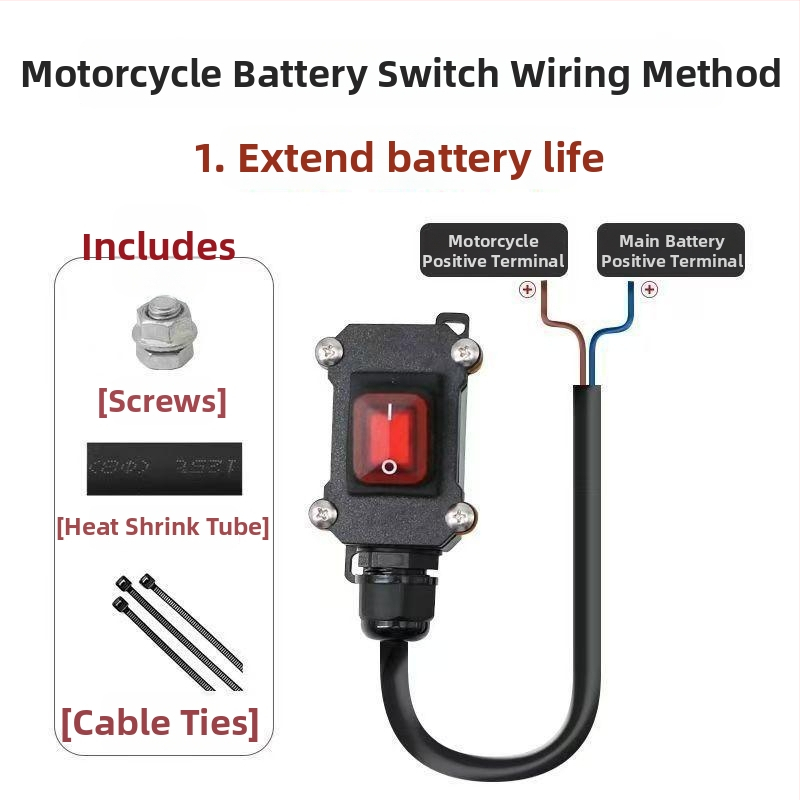 Akumulatora atslēdzējs, ūdensdrošs, vienpolu, dvīncilindra ūdensdzesēšanas motocikliem